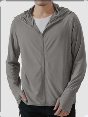 Locachy Men's UPF 50+ Sun Protection Full Zip Long Sleeve Performance Jacket